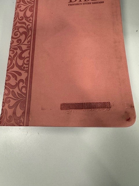 ONE-OF-A-KIND Peachy Pink Leathersoft | NKJV Prophecy Study Bible