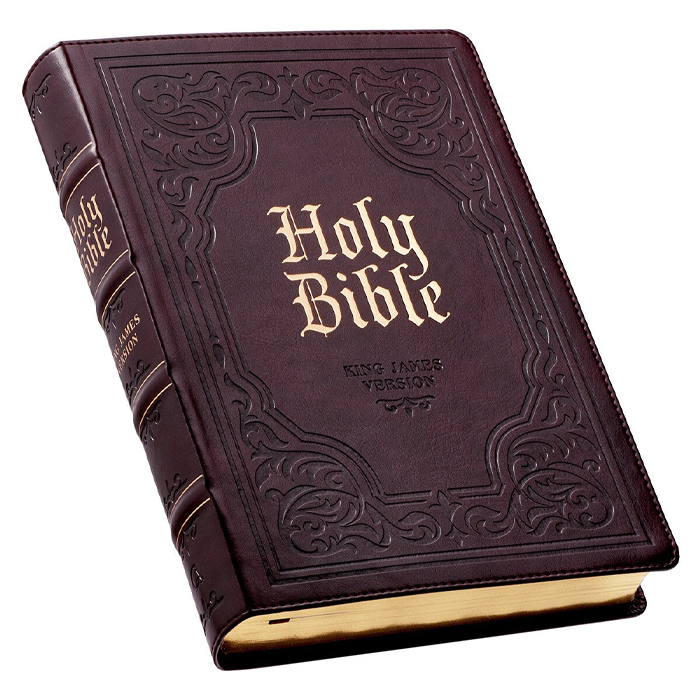 Antiqued Brown Leathersoft Giant Print King James Version Bible with Thumb Index