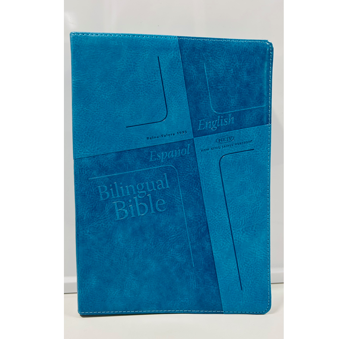 ONE-OF-A-KIND DEAL ~ Bilingual Bible - Blue (English & Spanish) by Safeliz