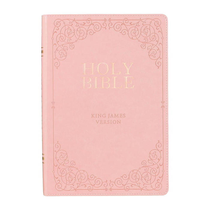 Pink Leathersoft Giant Print King James Version Bible with Thumb-Index