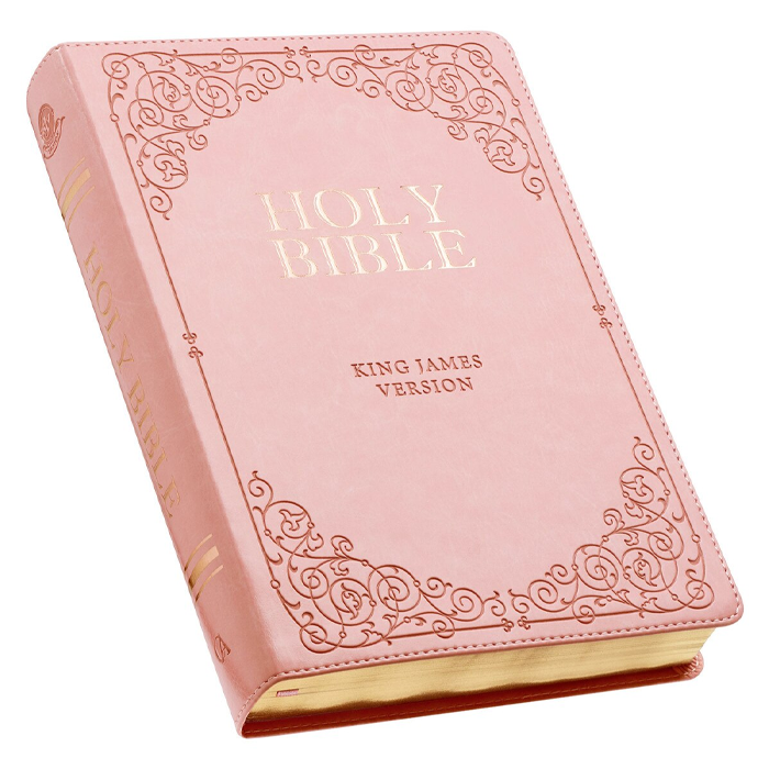 Pink Leathersoft Giant Print King James Version Bible with Thumb-Index