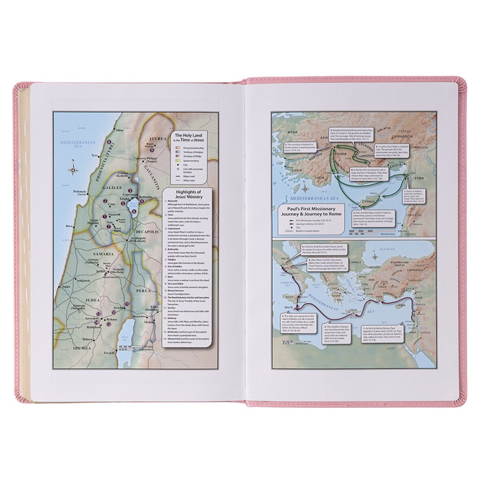 Pink Leathersoft Giant Print King James Version Bible with Thumb-Index