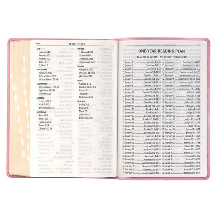 Pink Leathersoft Giant Print King James Version Bible with Thumb-Index