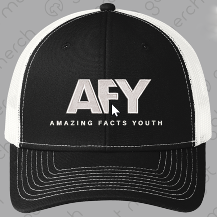 Amazing Facts Youth Hat (Black with White Logo) Trucker Cap