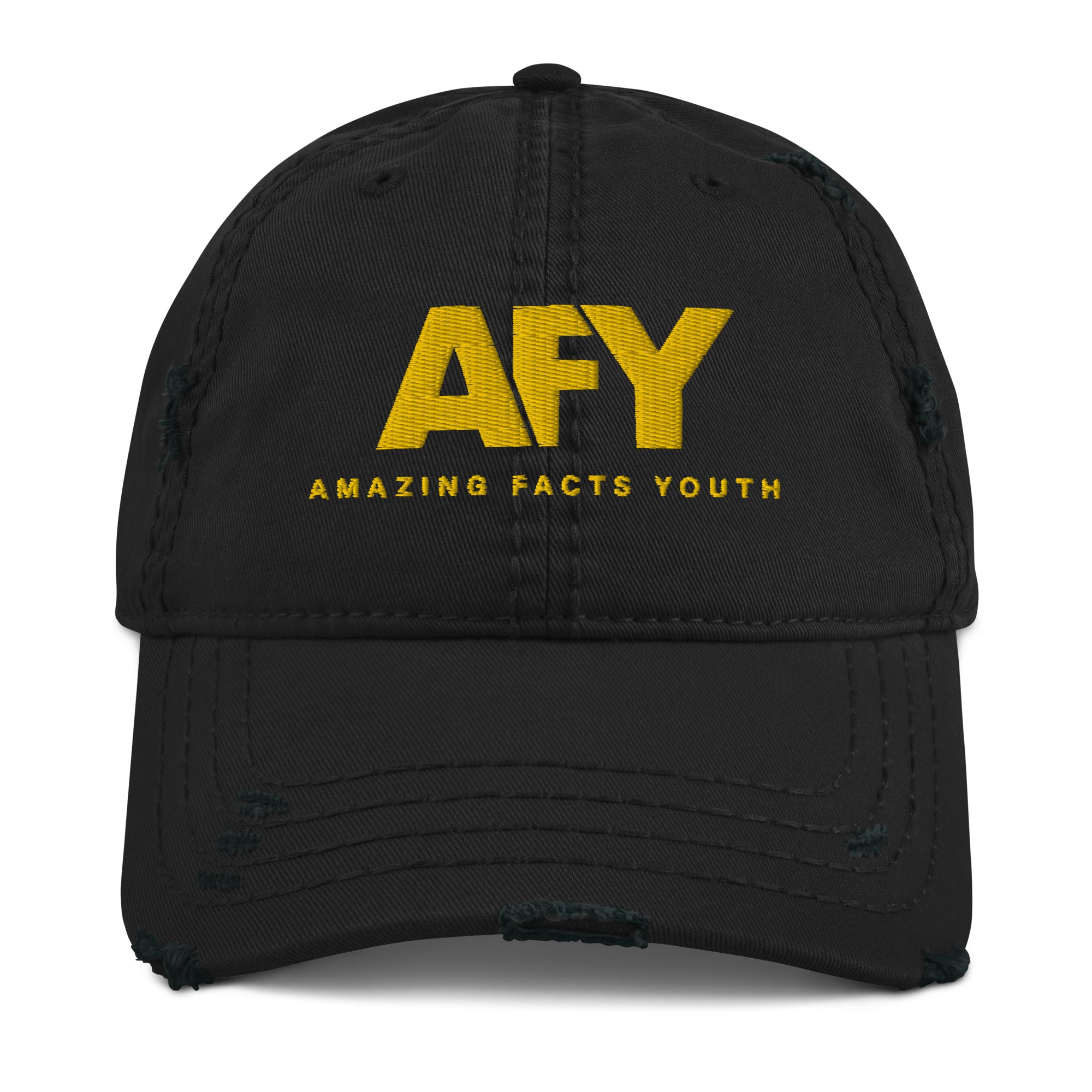 AFY Distressed Dad Hat Gold Logo