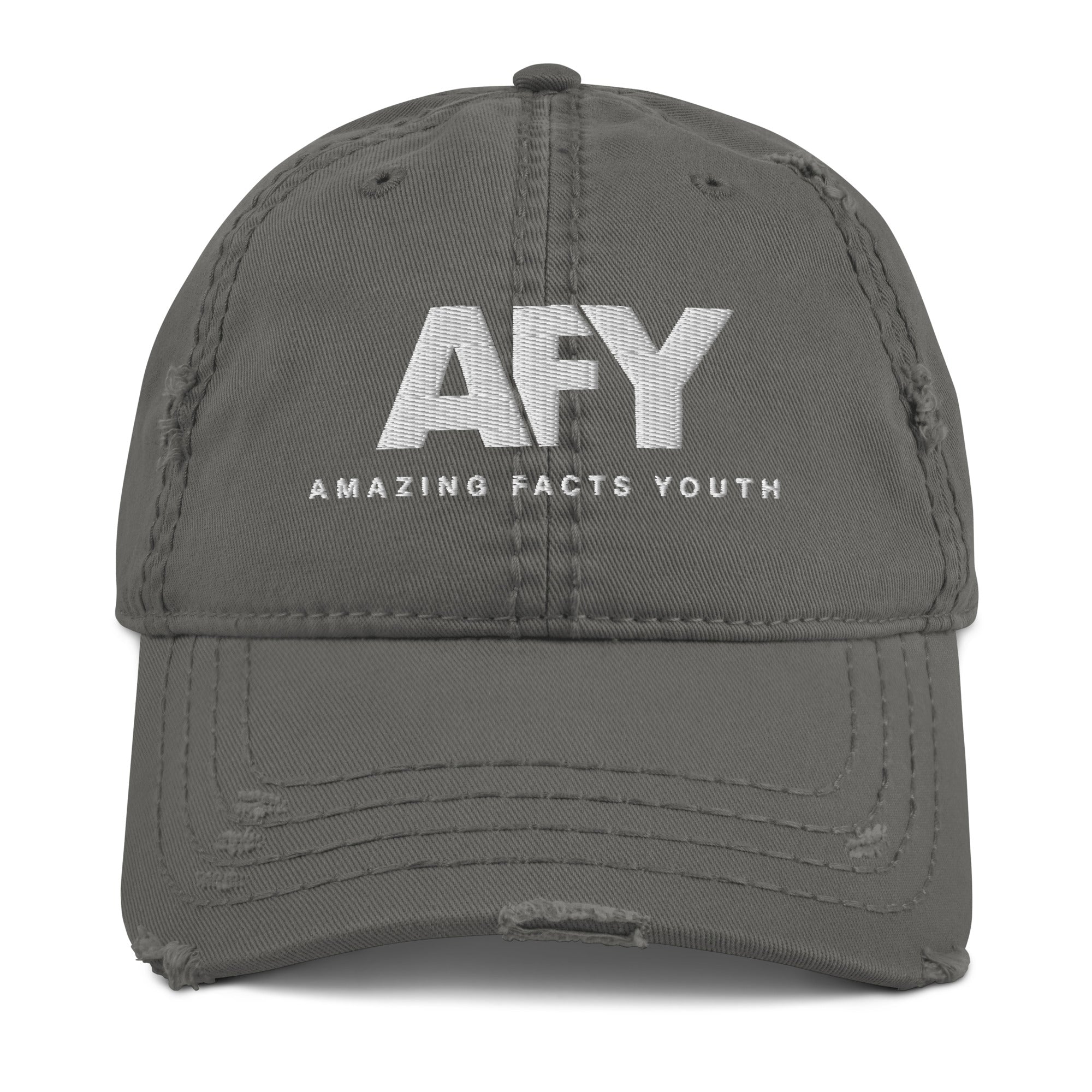 AFY Distressed Dad Hat White Logo
