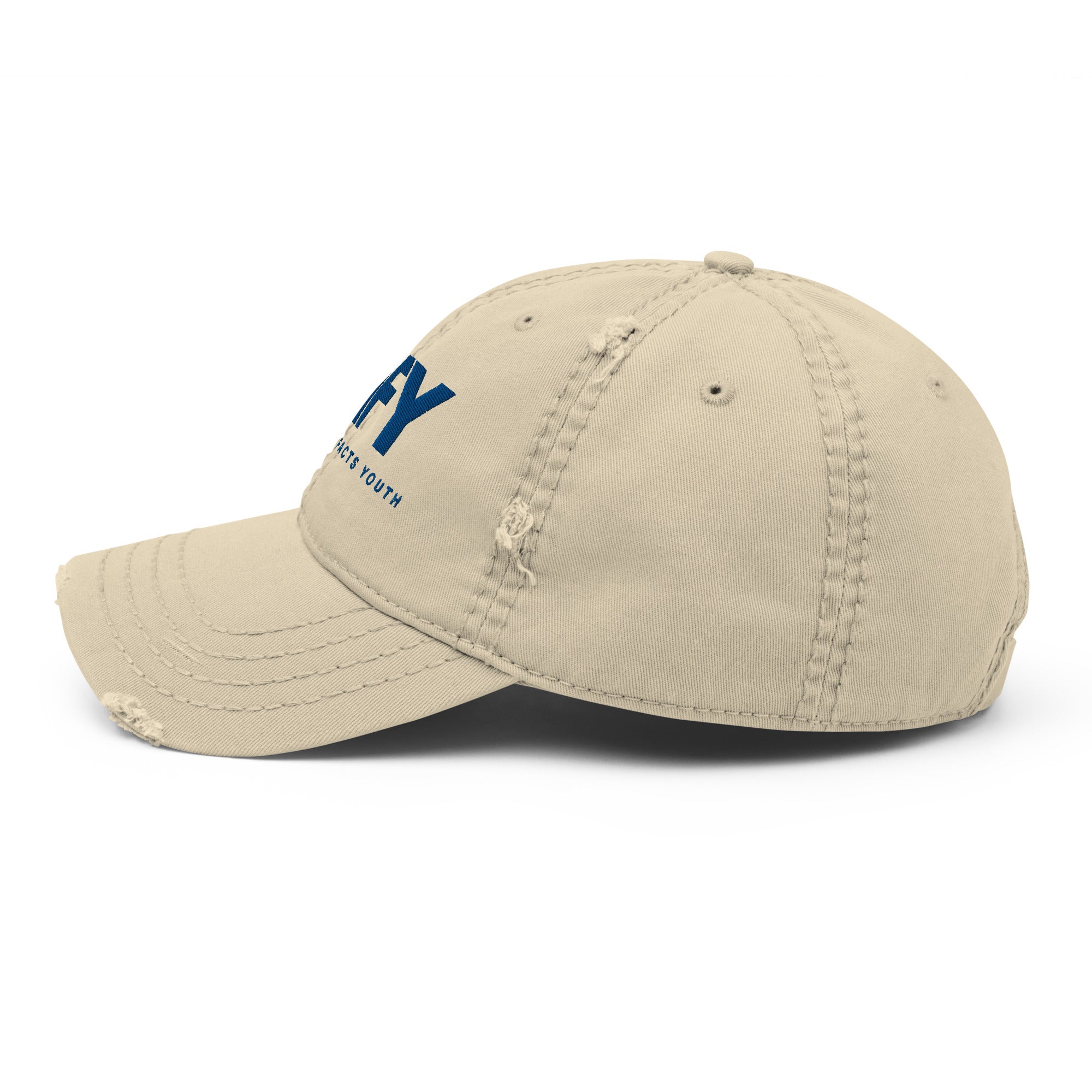 AFY Distressed Dad Hat Blue Logo