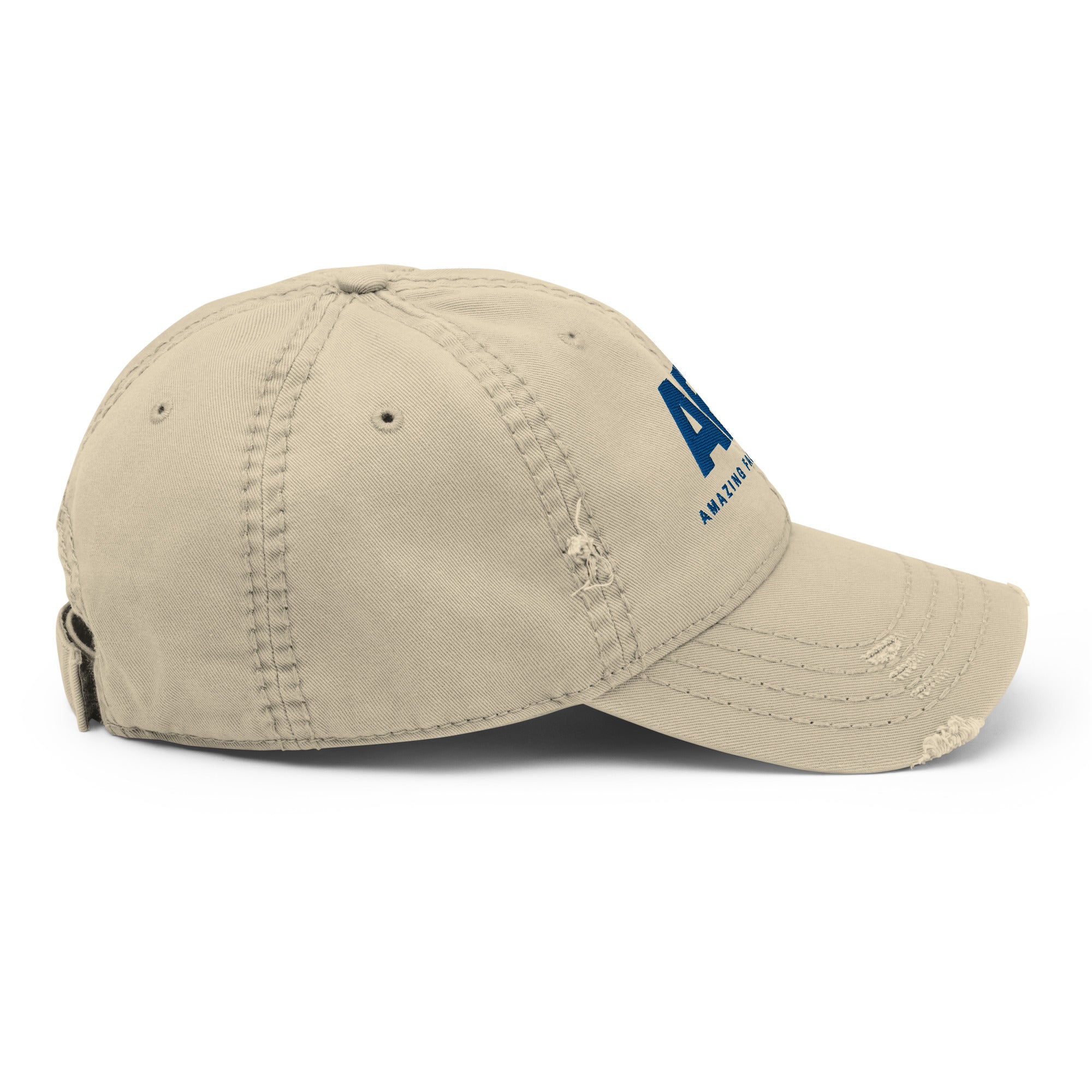 AFY Distressed Dad Hat Blue Logo